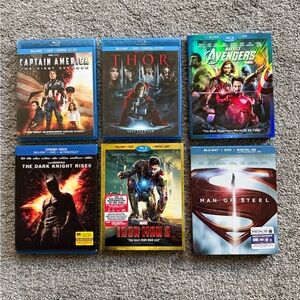 Lot of 6 blu-ray + dvd superheroes movies
